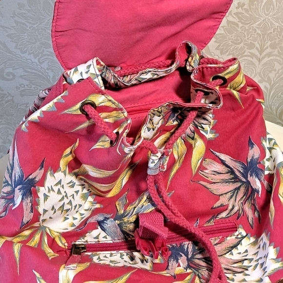Roxy Backpack floral canvas hot pink - Picture 8 of 12